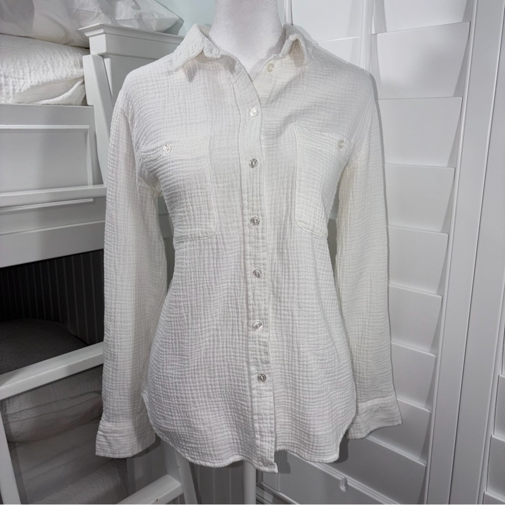 Sanctuary White Gauze Button Down Shirt (XS) - Picture 4 of 9